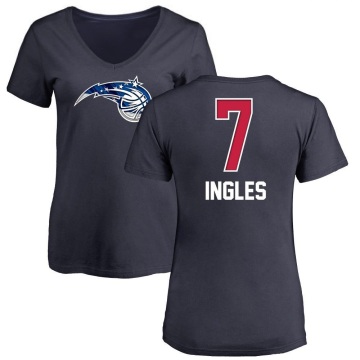 Women's Joe Ingles Name and Number Banner Wave V-Neck T-Shirt - Navy