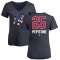 Women's Joe Pepitone Name and Number Banner Wave V-Neck T-Shirt - Navy