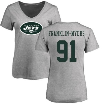 Women's John Franklin-Myers Name & Number Slim Fit T-Shirt - Ash