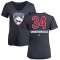 Women's John Vanbiesbrouck Name and Number Banner Wave V-Neck T-Shirt - Navy