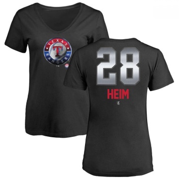 Women's Jonah Heim Midnight Mascot V-Neck T-Shirt - Black