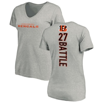 Women's Jordan Battle Backer V-Neck T-Shirt - Ash