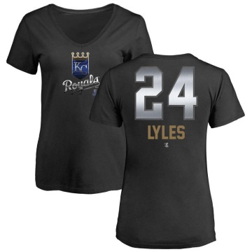 Women's Jordan Lyles Midnight Mascot V-Neck T-Shirt - Black