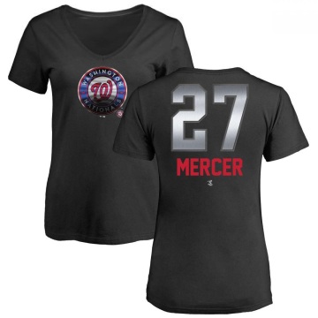 Women's Jordy Mercer Midnight Mascot V-Neck T-Shirt - Black