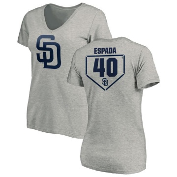 Women's Jose Espada RBI Slim Fit V-Neck T-Shirt - Heathered Gray