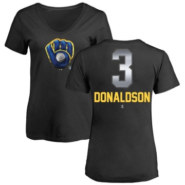 Women's Josh Donaldson Midnight Mascot V-Neck T-Shirt - Black