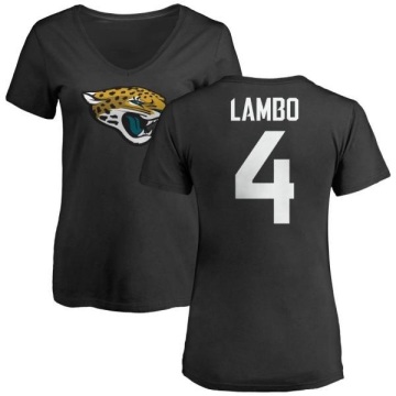 Women's Josh Lambo Name & Number Slim Fit T-Shirt - Black