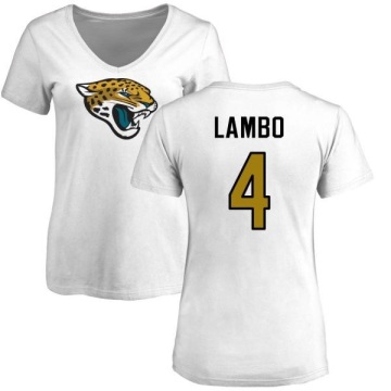 Women's Josh Lambo Name & Number Slim Fit T-Shirt - White