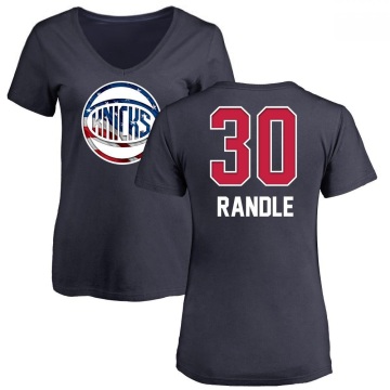 Women's Julius Randle Name and Number Banner Wave V-Neck T-Shirt - Navy