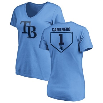 Women's Junior Caminero RBI Slim Fit V-Neck T-Shirt - Light Blue