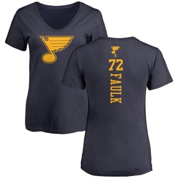 Women's Justin Faulk One Color Backer T-Shirt - Navy