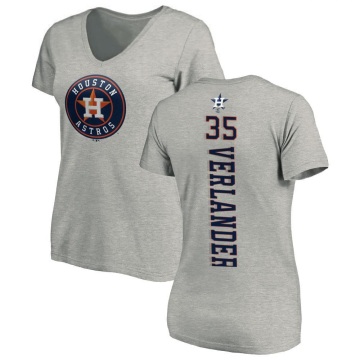 Women's Justin Verlander Backer Slim Fit T-Shirt - Ash