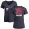 Women's Karl Malone Name and Number Banner Wave V-Neck T-Shirt - Navy