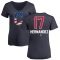 Women's Keith Hernandez Name and Number Banner Wave V-Neck T-Shirt - Navy