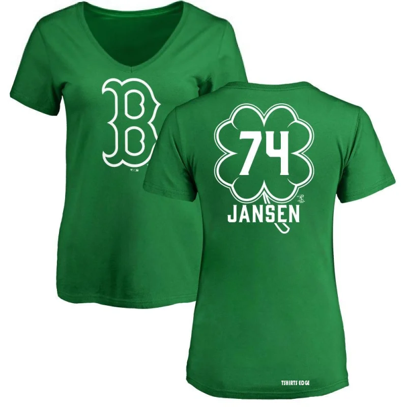 Women's Kenley Jansen Dubliner Name & Number V-Neck T-ShirtKelly - Green -  Tshirtsedge