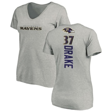 Women's Kenyan Drake Backer V-Neck T-Shirt - Ash