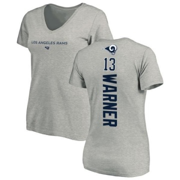 Women's Kurt Warner Backer V-Neck T-Shirt - Ash