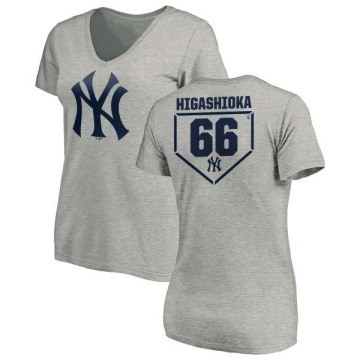 Women's Kyle Higashioka RBI Slim Fit V-Neck T-Shirt - Heathered Gray