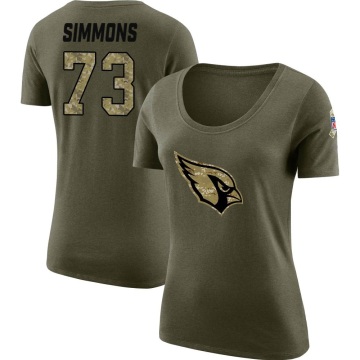 Women's Lachavious Simmons Legend Salute to Service Scoop Neck T-Shirt - Olive