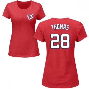 Women's Lane Thomas Name & Number T-Shirt - Red