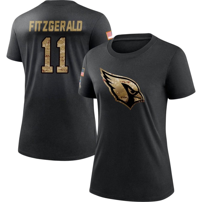 Women's Larry Fitzgerald 2020 Salute To Service Performance T-Shirt - Black  - Tshirtsedge