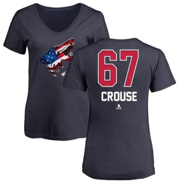 Women's Lawson Crouse Name and Number Banner Wave V-Neck T-Shirt - Navy