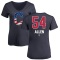 Women's Logan Allen Name and Number Banner Wave V-Neck T-Shirt - Navy