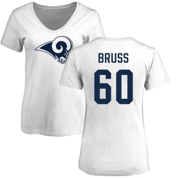Women's Logan Bruss Name & Number Slim Fit T-Shirt - White