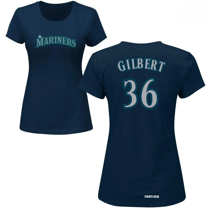 Women's Logan Gilbert Name & Number T-Shirt - Navy - Tshirtsedge