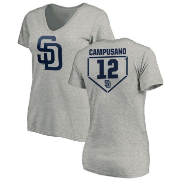 Women's Luis Campusano RBI Slim Fit V-Neck T-Shirt - Heathered Gray