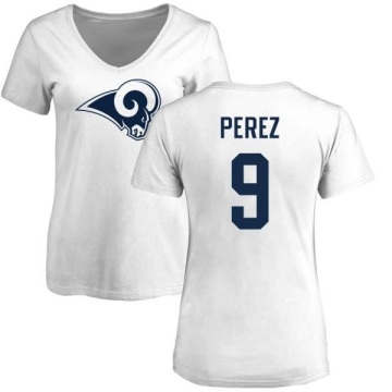 Women's Luis Perez Name & Number Slim Fit T-Shirt - White