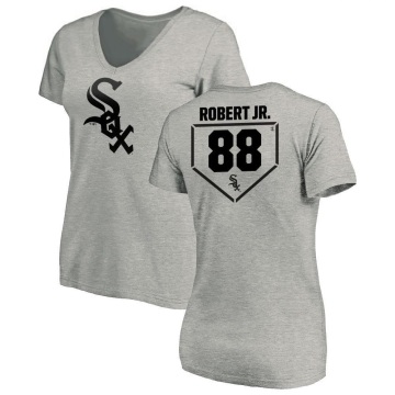 Women's Luis Robert Jr. RBI Slim Fit V-Neck T-Shirt - Heathered Gray