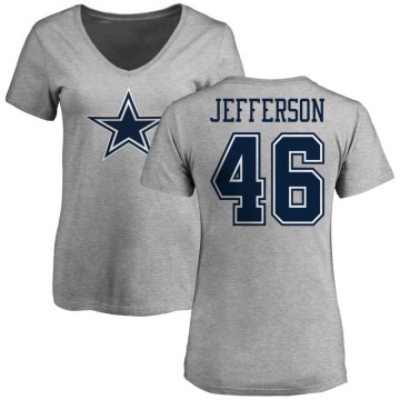 Women's Malik Jefferson Name & Number T-Shirt - Ash