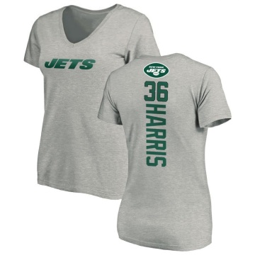 Women's Marcell Harris Backer V-Neck T-Shirt - Ash
