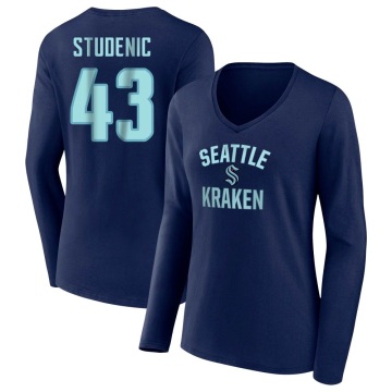 Women's Marian Studenic Name & Number Victory Arch T-Shirt - Navy