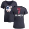 Women's Mark Belanger Name and Number Banner Wave V-Neck T-Shirt - Navy