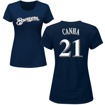 Women's Mark Canha Name & Number T-Shirt - Navy