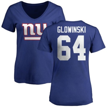 Women's Mark Glowinski Name & Number Slim Fit T-Shirt - Royal
