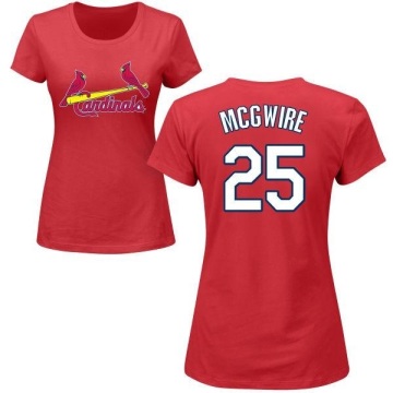 Women's Mark McGwire Name & Number T-Shirt - Red