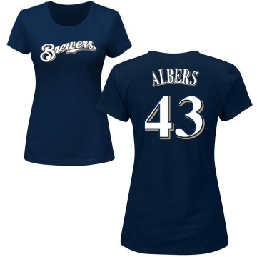 Women's Matt Albers Name & Number T-Shirt - Navy