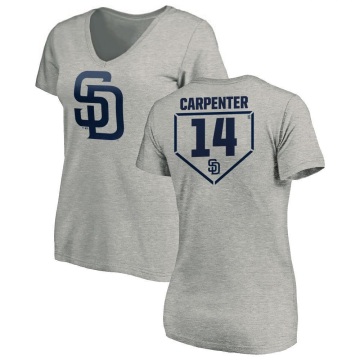 Women's Matt Carpenter RBI Slim Fit V-Neck T-Shirt - Heathered Gray