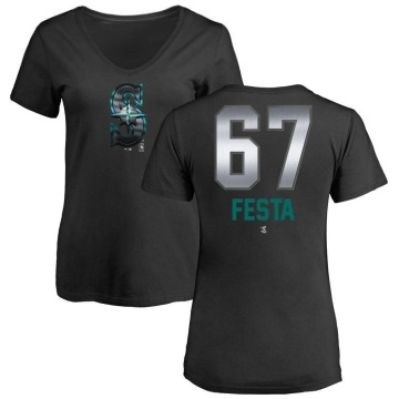 Women's Matt Festa Midnight Mascot V-Neck T-Shirt - Black