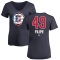 Women's Matt Filipe Name and Number Banner Wave V-Neck T-Shirt - Navy