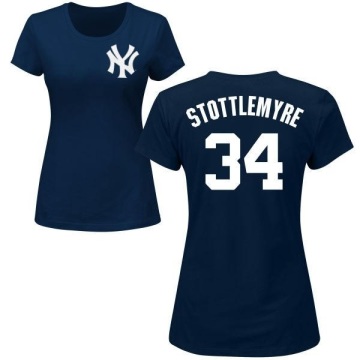 Women's Mel Stottlemyre Name & Number T-Shirt - Navy