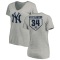 Women's Mel Stottlemyre RBI Slim Fit V-Neck T-Shirt - Heathered Gray