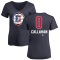 Women's Michael Callahan Name and Number Banner Wave V-Neck T-Shirt - Navy