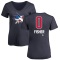 Women's Michael Fisher Name and Number Banner Wave V-Neck T-Shirt - Navy