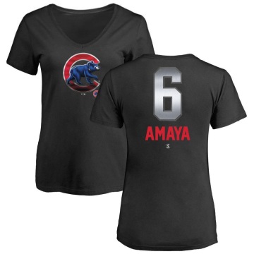 Women's Miguel Amaya Midnight Mascot V-Neck T-Shirt - Black