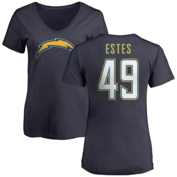 Women's Mike Estes Name & Number Slim Fit V-Neck T-Shirt - Navy