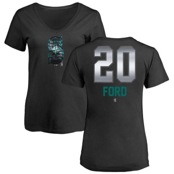 Women's Mike Ford Midnight Mascot V-Neck T-Shirt - Black
